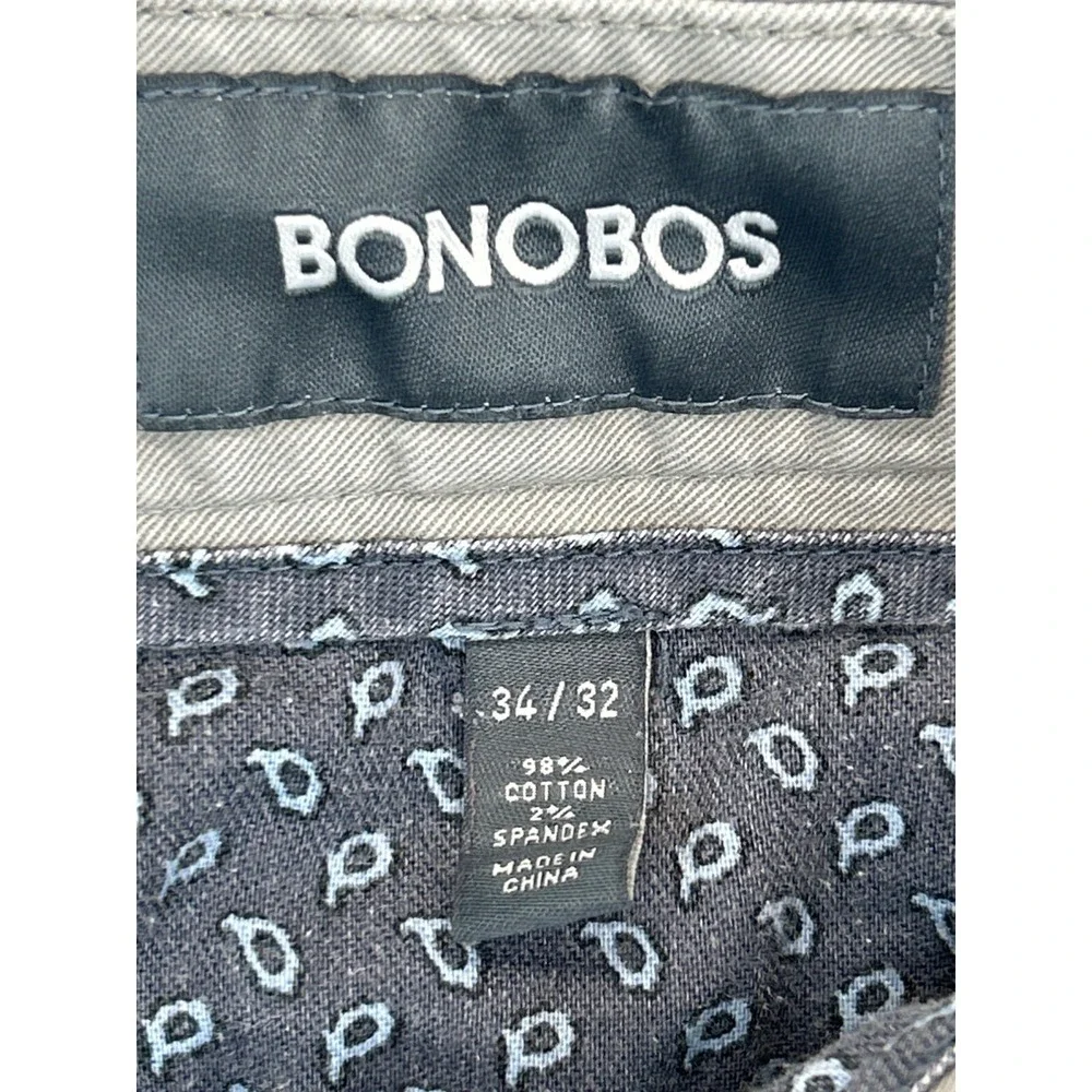 Bonobos Pants Mens 32x32 Gray Chino‎ Slim Flat Front Straight Leg